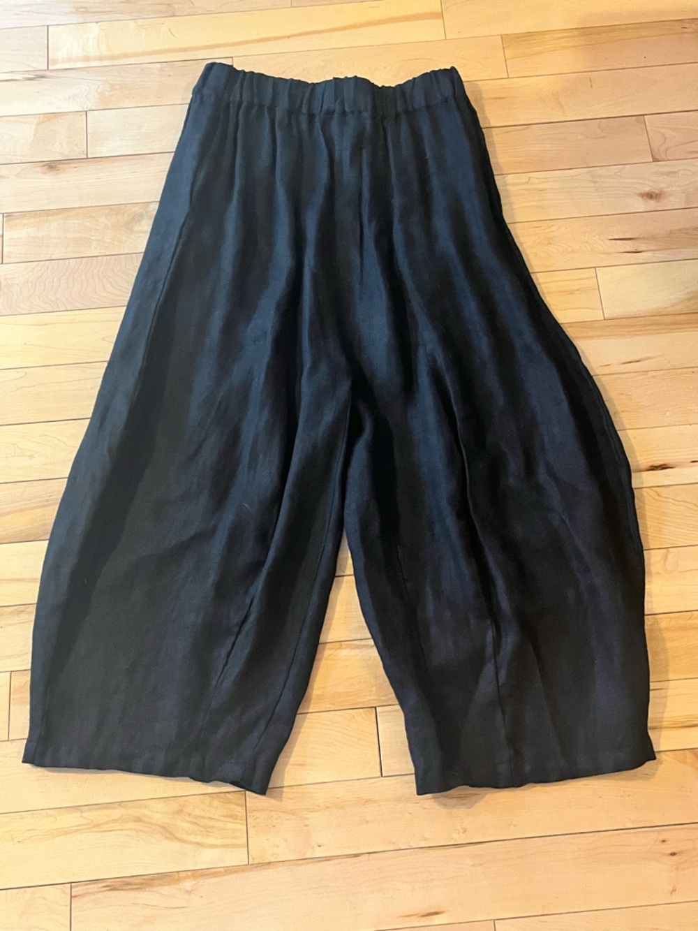 Shack Incorporated Wide Leg Black 100% Linen Pants Adjustable Waist size small - Picture 9 of 9